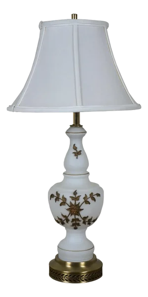 Mid 20th Century Carl Falkenstein Hollywood Regency Frosted Glass Bronze Floral Table Lamp