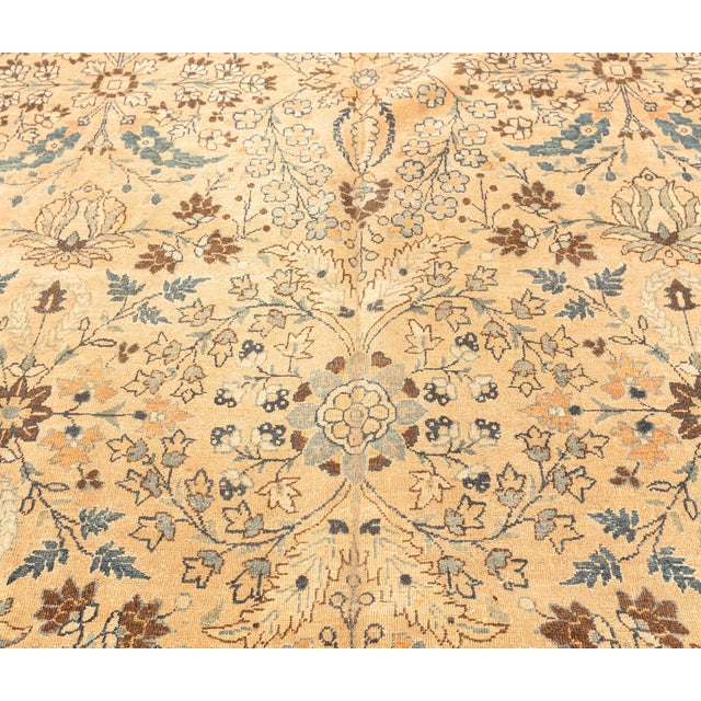 Early 20th Century Vintage Persian Meshad Botanic Handmade Wool Carpet For Sale - Image 5 of 9