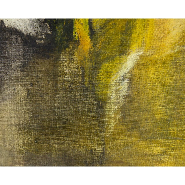 Mid 20th Century Abstract Oil and Chalk Pastel on Canvas Abstract Painting Reiko Sakagami Baum For Sale - Image 5 of 8