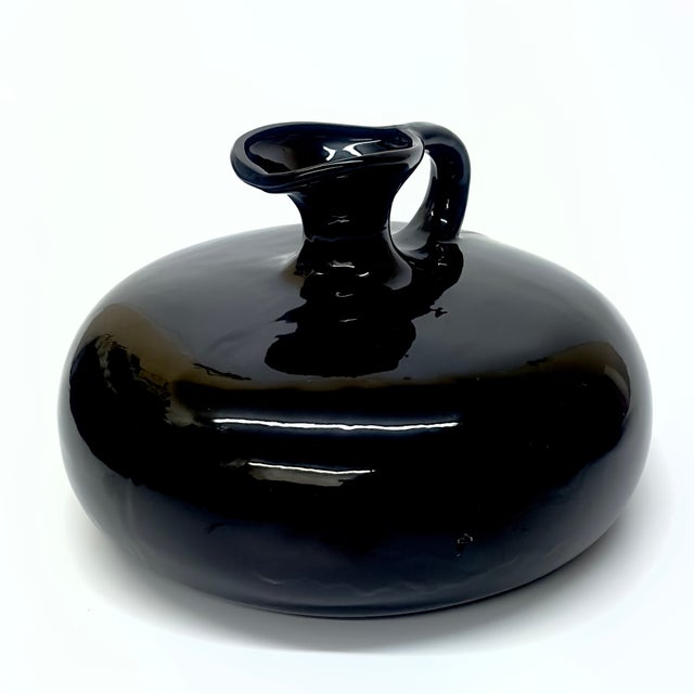 Mid-Century Modern Rare Large Ceramic Black Pitcher Attributed to Royal Haeger For Sale - Image 3 of 10