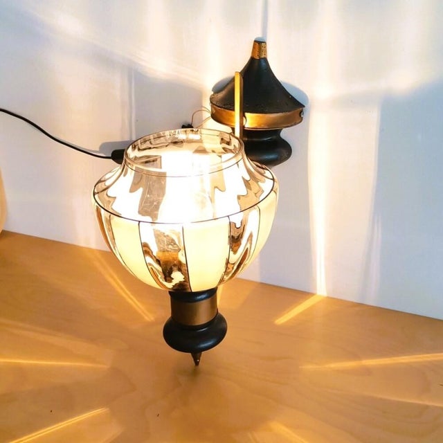 Large Art Deco Metal and Smoked Glass Wall Lamp, 1960s For Sale - Image 4 of 10
