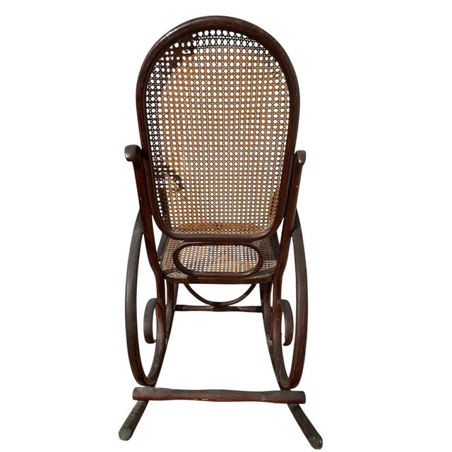 Brown Rocking Chair in the style by Michael Thonet For Sale - Image 8 of 12