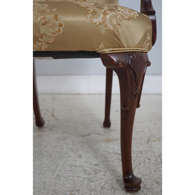 Pair of Southwood Damask Upholstered Open Armchairs For Sale - Image 15 of 18