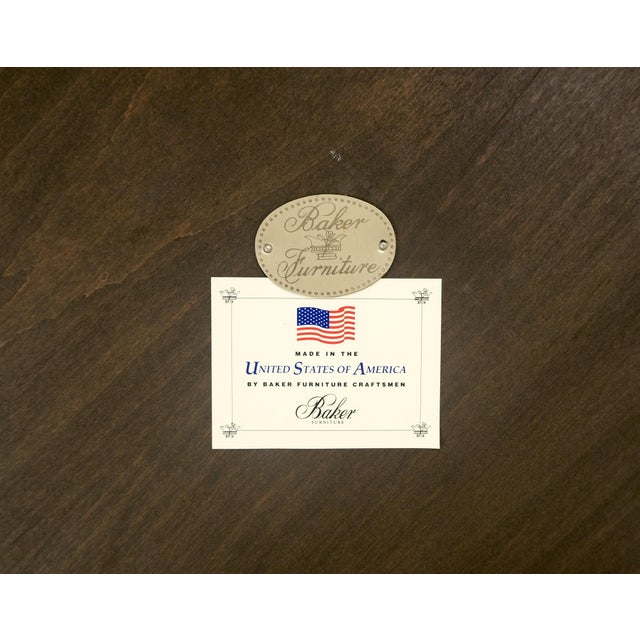 Mid-Century Modern Baker Turned Legs Round Two Tier Occasional Center Serving Table Stand MINT For Sale - Image 3 of 12