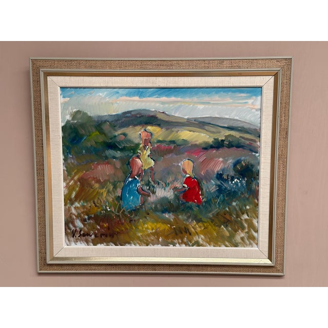Nils Sewerin, Children Playing, 1950s, Oil Painting on Canvas, Framed For Sale - Image 13 of 18