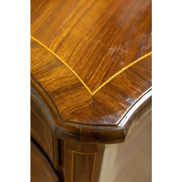 Tuscan 1890s Walnut and Mahogany Four-Drawer Commode with Banding Inlay For Sale - Image 4 of 15