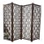 MCM 4 Panel Teak Geometric Fretwork Room Divider For Sale