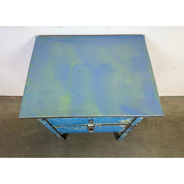 Industrial Blue Iron Chest of Drawers, 1950s For Sale - Image 16 of 18