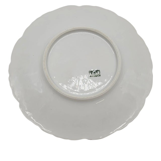 Antique T&v Limoges Hand Painted Blackberry Condensed Milk Jar With Saucer For Sale - Image 10 of 11