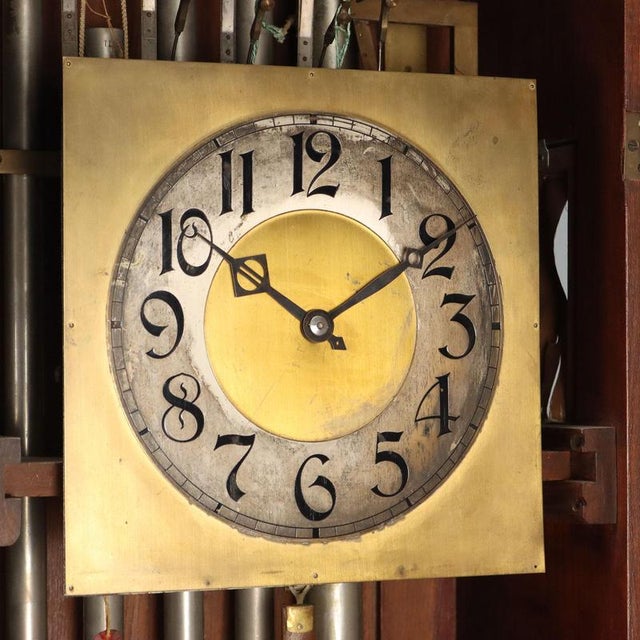 Antique Art Nouveau Mahogany Pendulum Clock For Sale - Image 5 of 11