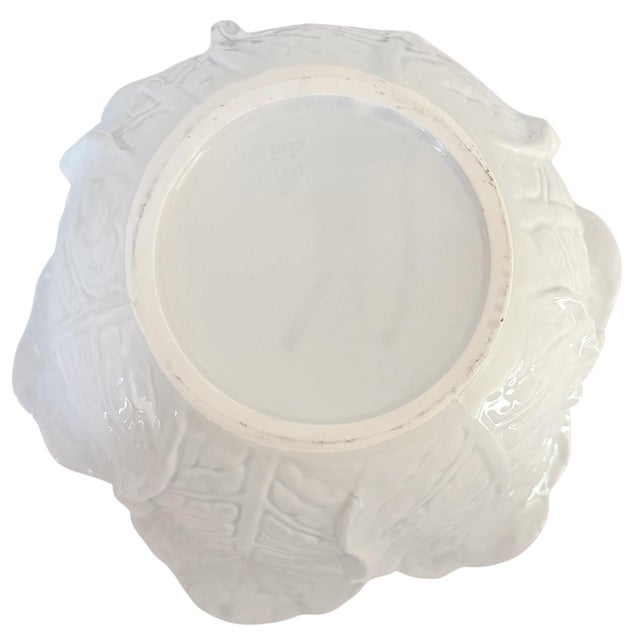 Rare Vintage Fitz and Floyd White Cabbage Leaf Soup Tureen With Asparagus Ladle For Sale - Image 12 of 12