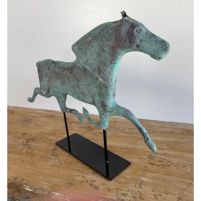 Folk Art Vintage Copper Horse Weathervane For Sale - Image 3 of 9