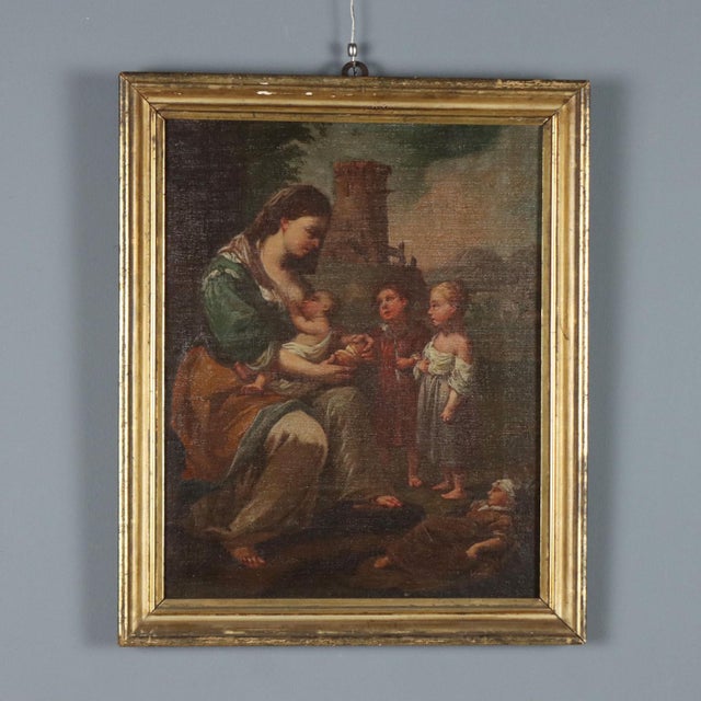 Allegory of Charity, Oil on Canvas For Sale - Image 9 of 9