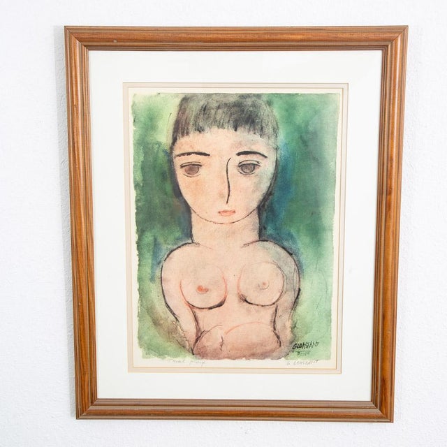 Mid Century Modern Gouache Paper George Constant Art Nude Signed Ap Painting 54' For Sale - Image 9 of 12