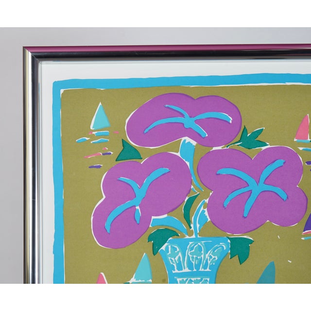 Mid 20th Century Screenprint by Australian Artist Ken Done, Titled "Morning Glories". For Sale In Miami - Image 6 of 7