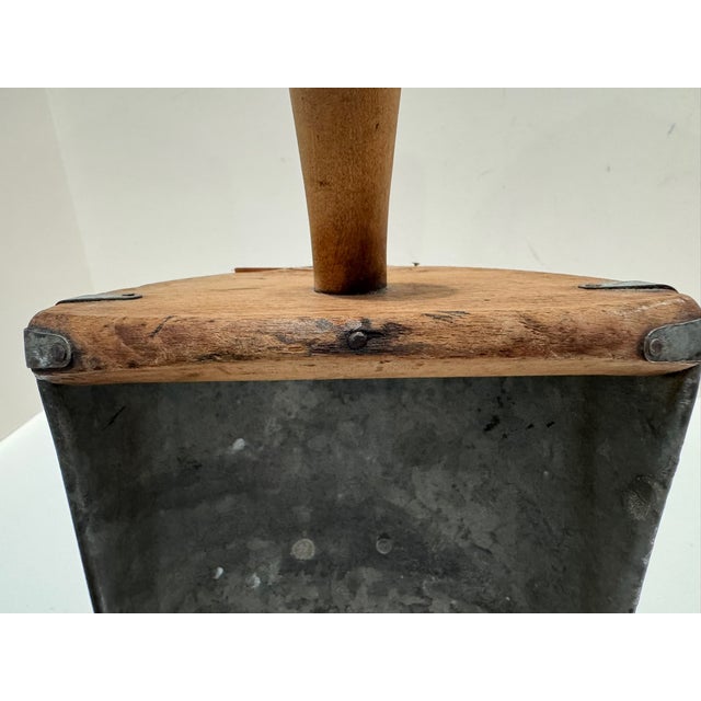 Antique Galvanized Grain Scoop With Wood Handle Farm Primitive For Sale - Image 10 of 10