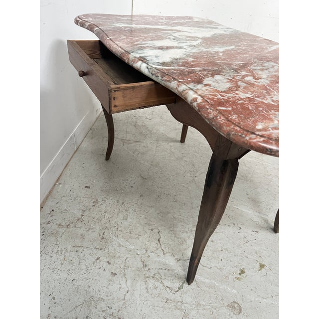 Louis XV Center Table in Oak and Marble, 1700s For Sale - Image 18 of 18