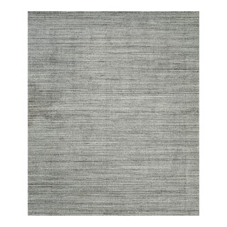 8x10 Tessa Xena Silver Allover Geometric Contemporary Handmade Wool Carpet Rug For Sale