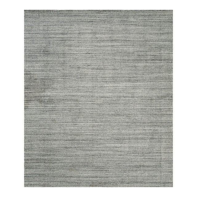 8x10 Tessa Xena Silver Allover Geometric Contemporary Handmade Wool Carpet Rug For Sale
