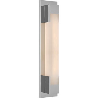 Kelly Wearstler for Visual Comfort Signature Covet 21" Bracketed Bath Light in Polished Nickel with Alabaster For Sale