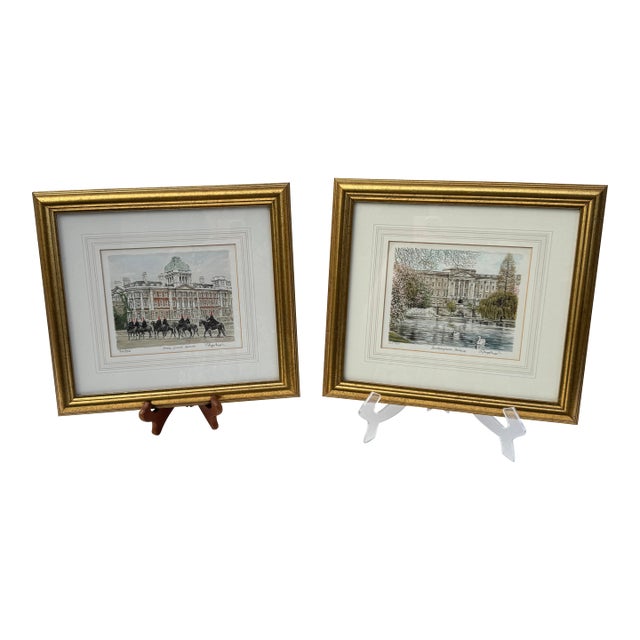 Cambrooke’s “Portraits of Britain” Framed and Matted Original Prints- Set of Two For Sale