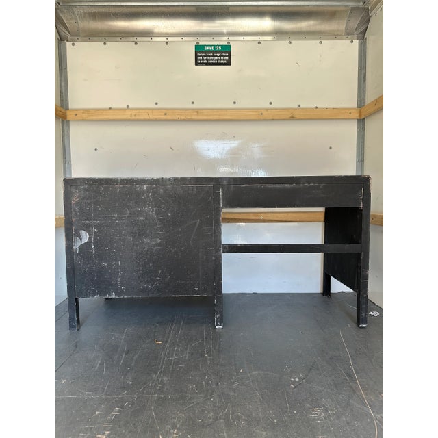 1940s Machine-Age International Style Steel Military Tanker Writing Desk For Sale - Image 9 of 11