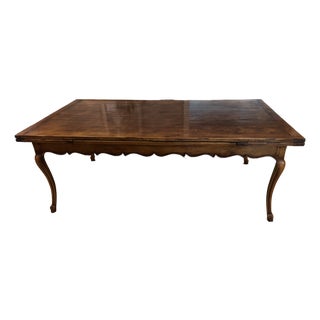 Late 20th Century French Regence Provincial-Style Walnut Draw Leaf Table For Sale