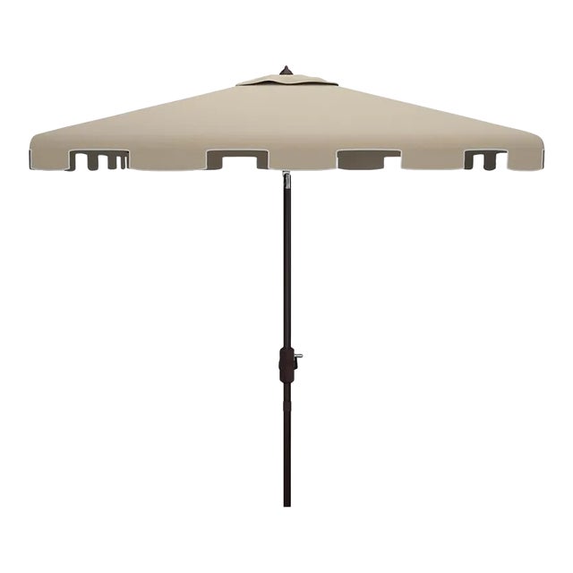 Zimmerman 7.5 Square Umbrella - Beige/White For Sale