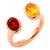 Toi Et Moi Gemstone Ring: Garnet and Citrine, Size 6.75 For Sale