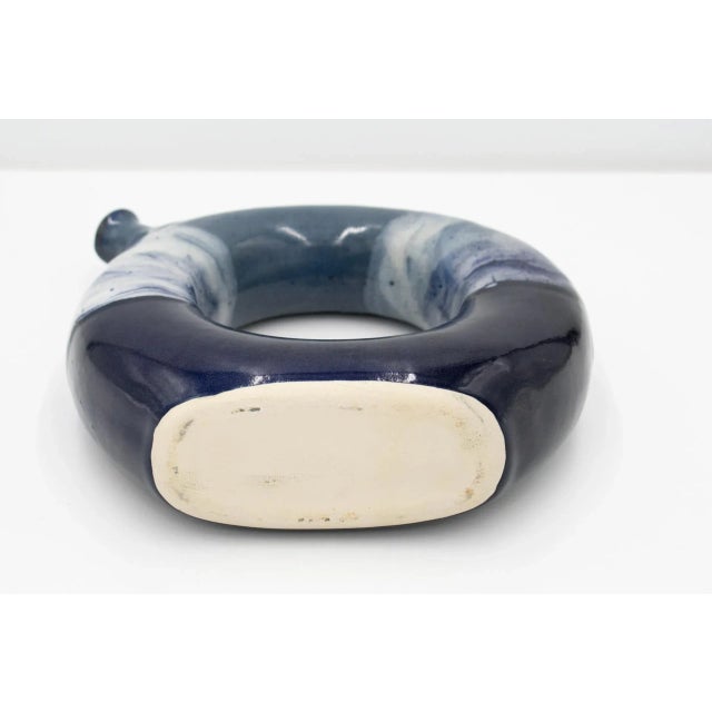 Vintage 1990s Handmade Donut Tube Pitcher For Sale - Image 11 of 13