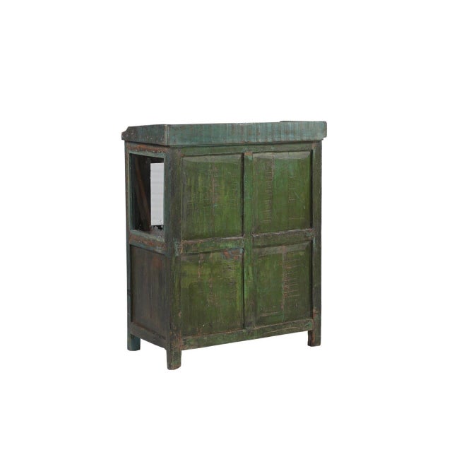 1950s Vintage Indian Painted Teakwood Small Bookcase For Sale - Image 5 of 5