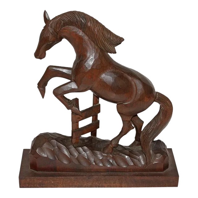 Amazing Hand-Carved Wood Horse For Sale