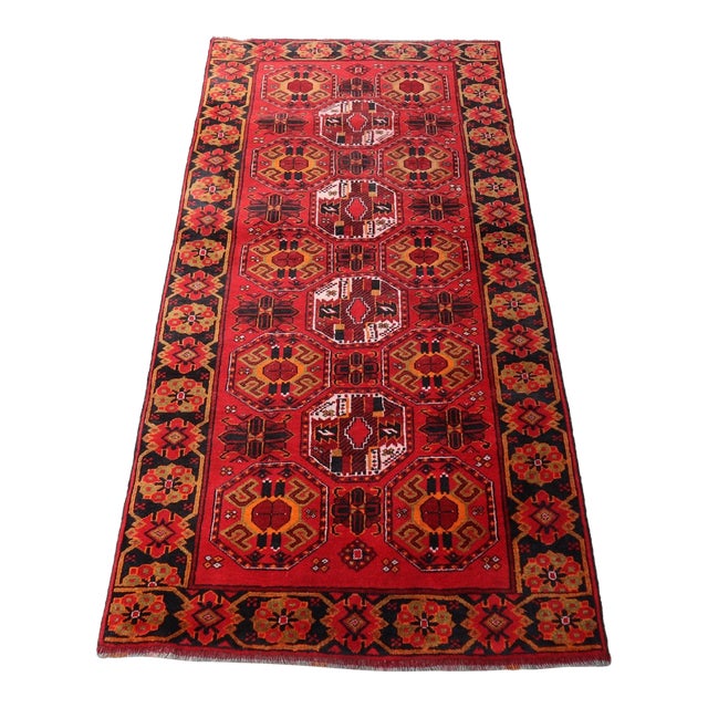 One of a Kind Vintage Oriental Rug 3'5 X 6'10 For Sale