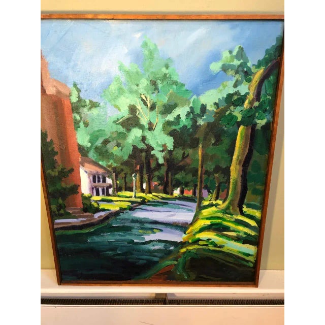 1960s Colorful Mid Century Street Scene - Unsigned For Sale - Image 4 of 13