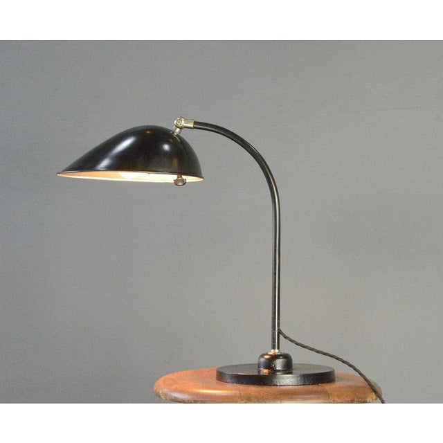 Bag turgi desk lamp by sigfried giedion circa 1930s curved articulated steel arm - aluminium shade - on/off toggle switch...