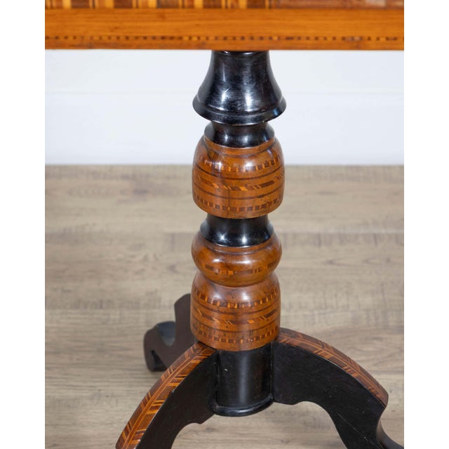 19th Century Small Italian Marquetry Table in Walnut, Rosewood, and Maple For Sale - Image 9 of 12
