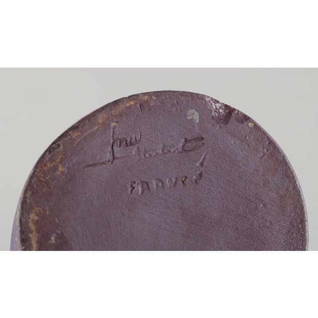 Mid-20th Century French Ceramic Vase Slender Form in Brown Glaze For Sale - Image 6 of 7