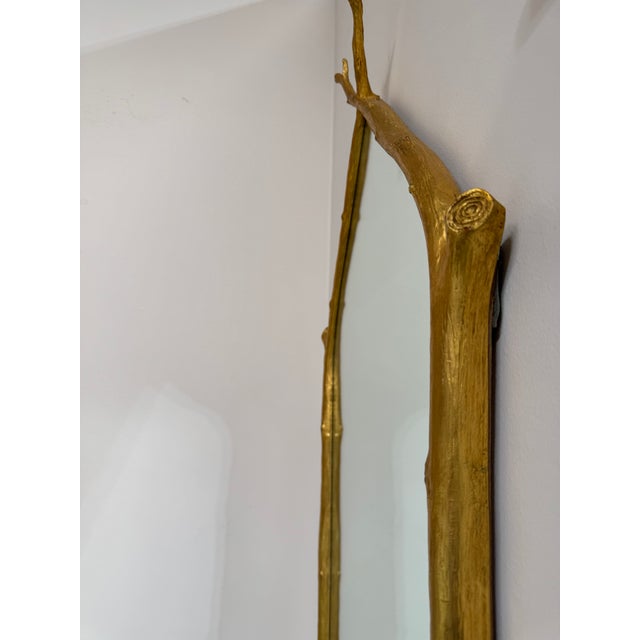 Gold Gold Leaf 23.5 X 46" Twig Mirror For Sale - Image 8 of 14