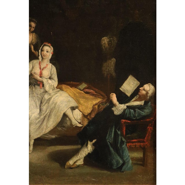Mid 18th Century Pietro Longhi, The Awakening of the Lady, 18th Century, Oil Painting on Canvas, Framed For Sale - Image 5 of 10