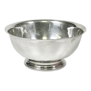 1970s Vintage Hollywood Regency Chippendale Gorham Silverplate Revere Serving 8” Footed Serving Bowl