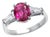 Platinum Gia Certified 2.09 Carat Ruby and Diamond Cocktail Ring, Size 5 For Sale