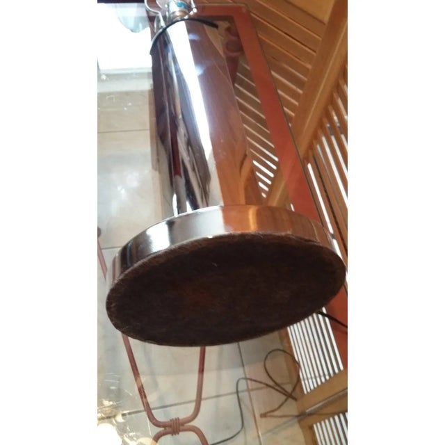 Mid-Century Chrome Flattened Cylinder Table Lamp by Prestige Products For Sale - Image 10 of 13