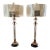 Chelsea House Inc Set of (2). Crystal Stem Lamps With Brass and Brass Marble Base. Restoration New Hardware French Drum Replacement Shades. For Sale