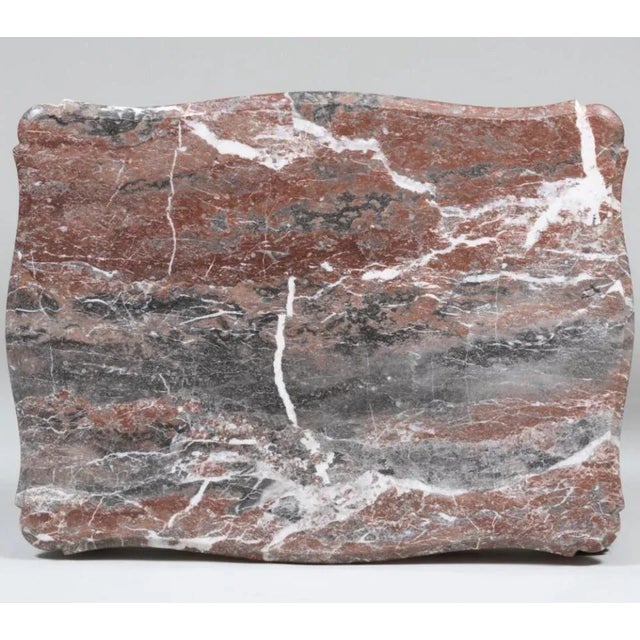 Gray Louis XV French Purple Veined Marble Top Gray Patina Table For Sale - Image 8 of 9