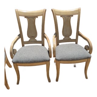 1980s Bernhardt Dining Chairs With Arms -Set of 2 Chairs. For Sale
