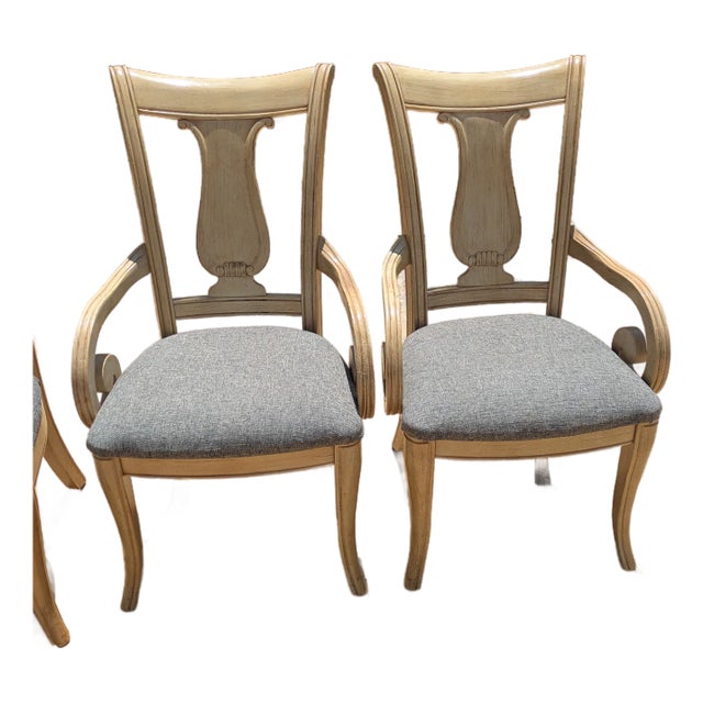 1980s Bernhardt Dining Chairs With Arms -Set of 2 Chairs. For Sale