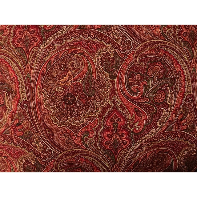 Ralph Lauren Pair Paisley Pillows With Fringe Duck Feather Down Insert For Sale - Image 4 of 9