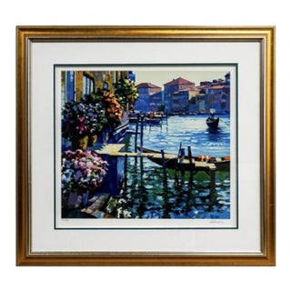 1991 Howard Behrens 'Afternoon Sun' Signed 'Hc' Serigraph of Venice For Sale