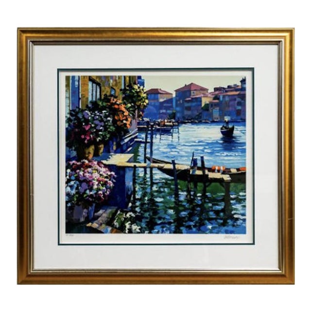 1991 Howard Behrens 'Afternoon Sun' Signed 'Hc' Serigraph of Venice For Sale