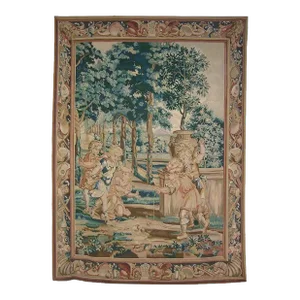 Vintage Tapestry Depicting Children at Play